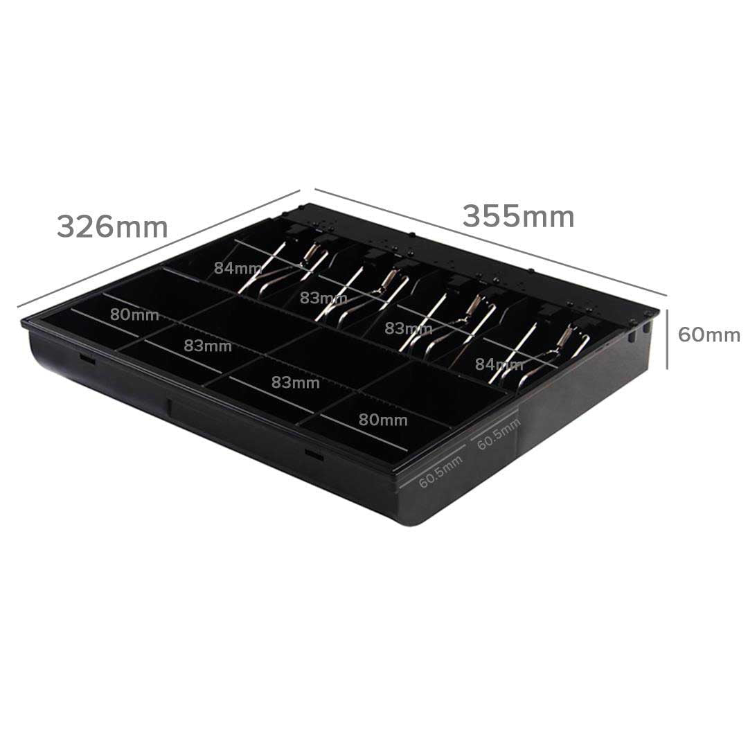 NNEAGS 4 Bills 8 Coins Spare Cash Tray Black Heavy Duty 1 Year Warranty