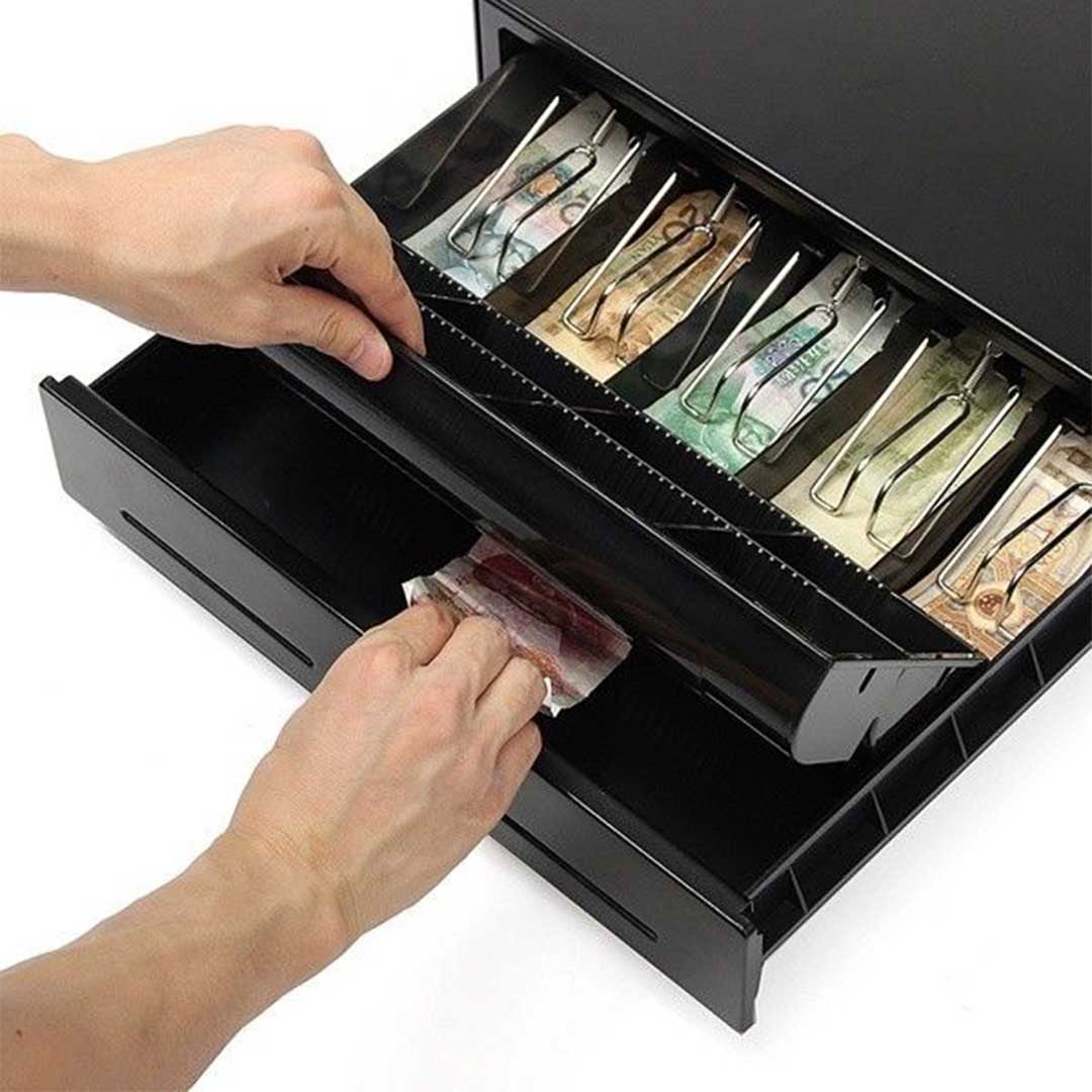 NNEAGS 4 Bills 8 Coins Spare Cash Tray Black Heavy Duty 1 Year Warranty