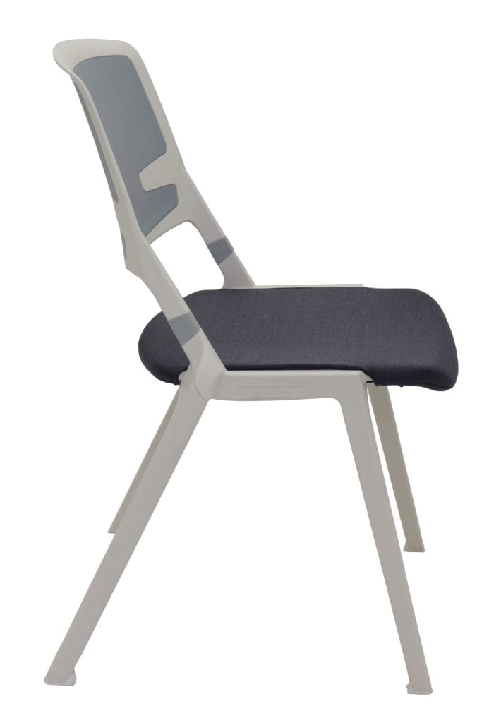 NNE MAUI CHAIR - POLYPROPYLENE BREAKOUT & MEETING CHAIR WHITE WITH GREY