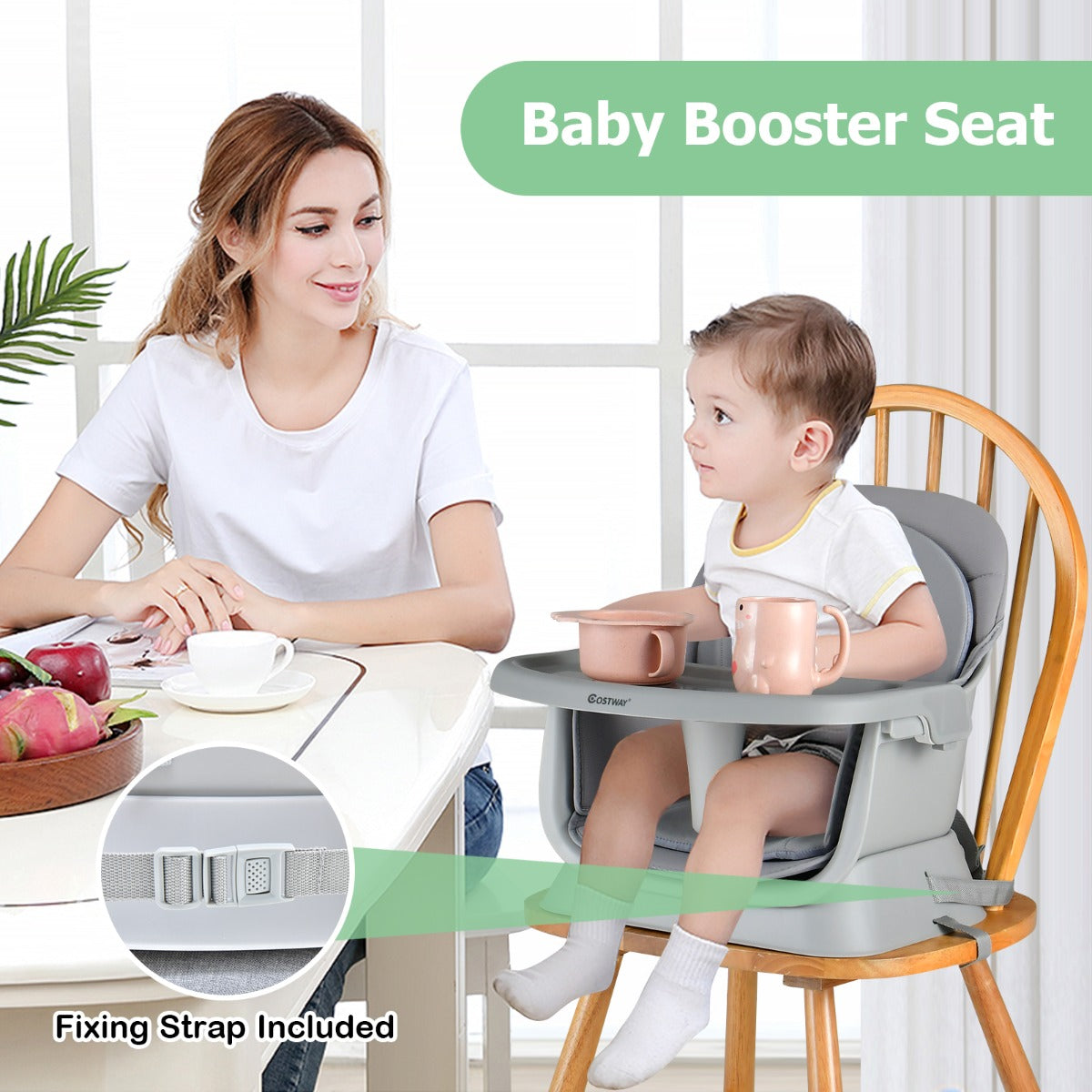 NNECW 6 in 1 Highchair with Table and Removable Washable Tray for Baby