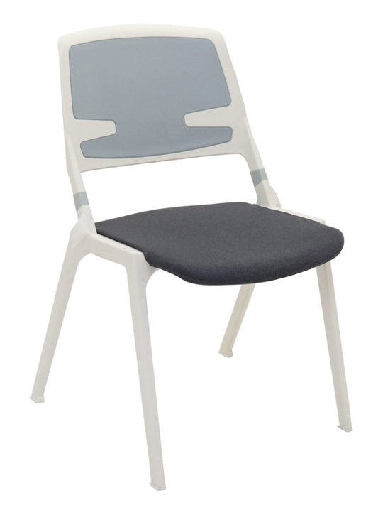 NNE MAUI CHAIR - POLYPROPYLENE BREAKOUT & MEETING CHAIR WHITE WITH GREY