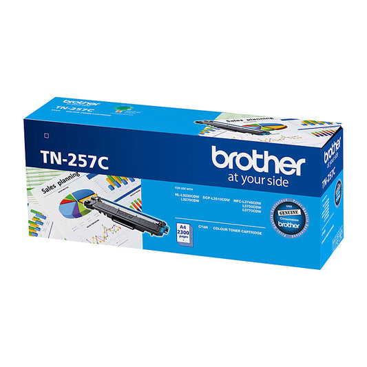 NNEDSZ Brother TN-257C Cyan High Yield Toner Cartridge to Suit - HL-3230CDW/3270CDW/DCP-L3015CDW/MFC-L3745CDW/L3750CDW/L3770CDW 2,300 Pages