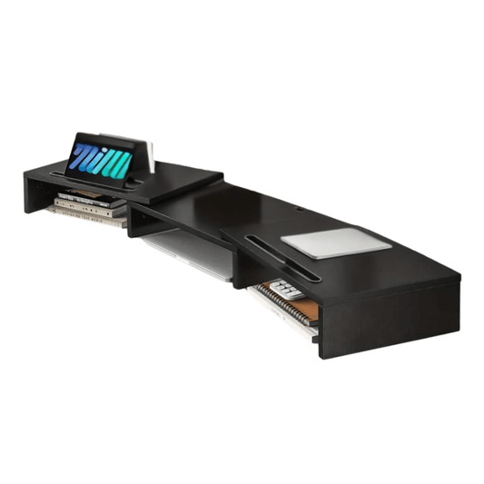 Adjustable Dual Monitor Stand with Storage 2-4 Slot